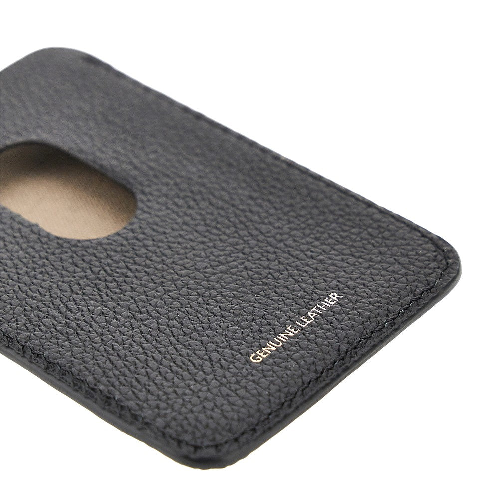 Emporio Armani Grained leather magnetic card holder