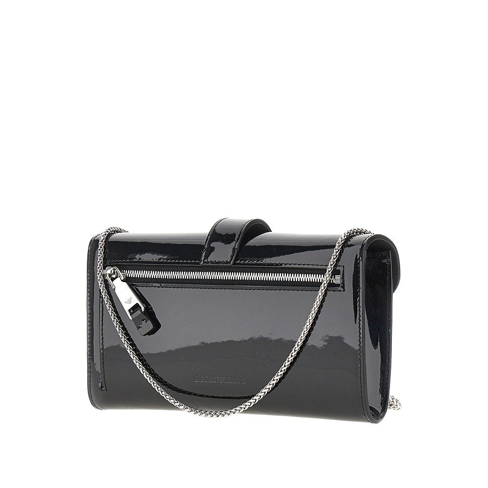 Emporio Armani Patent leather clutch with chain