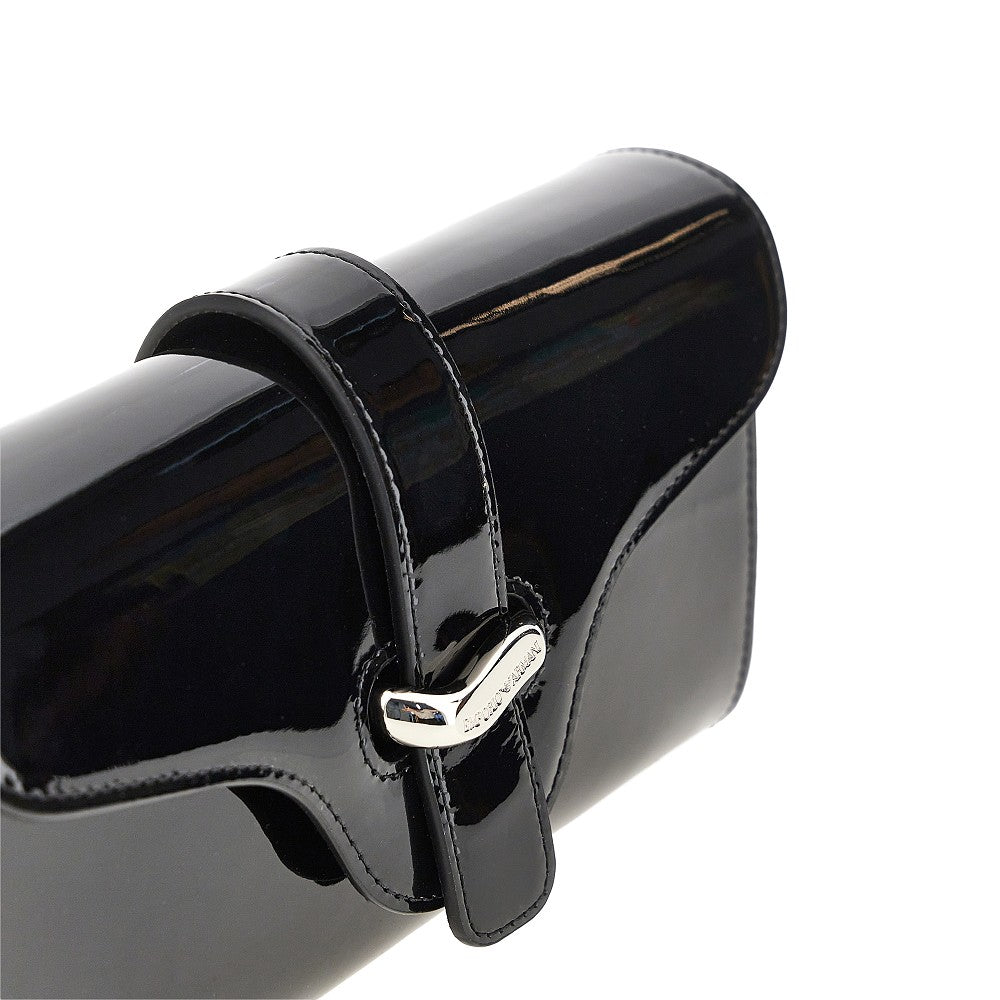 Emporio Armani Patent leather clutch with chain
