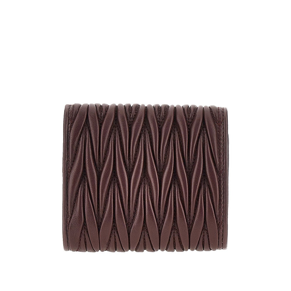 Miu Miu Matelassé nappa leather twi-fold wallet