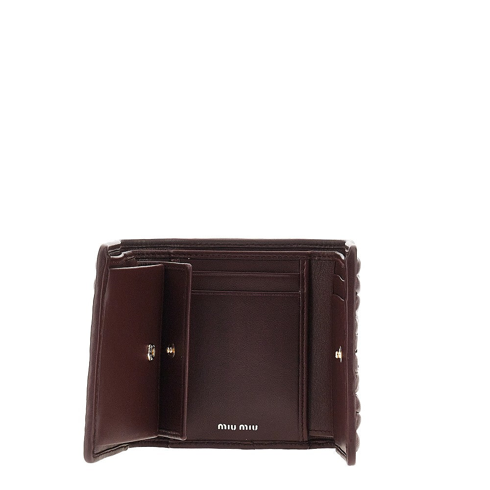 Miu Miu Matelassé nappa leather twi-fold wallet