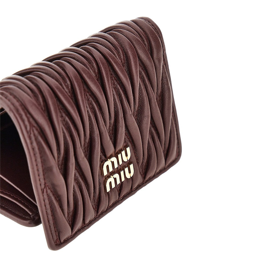 Miu Miu Matelassé nappa leather twi-fold wallet