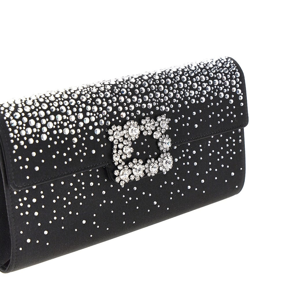 Roger Vivier 'Efflorescence' satin pouch with rhinestones