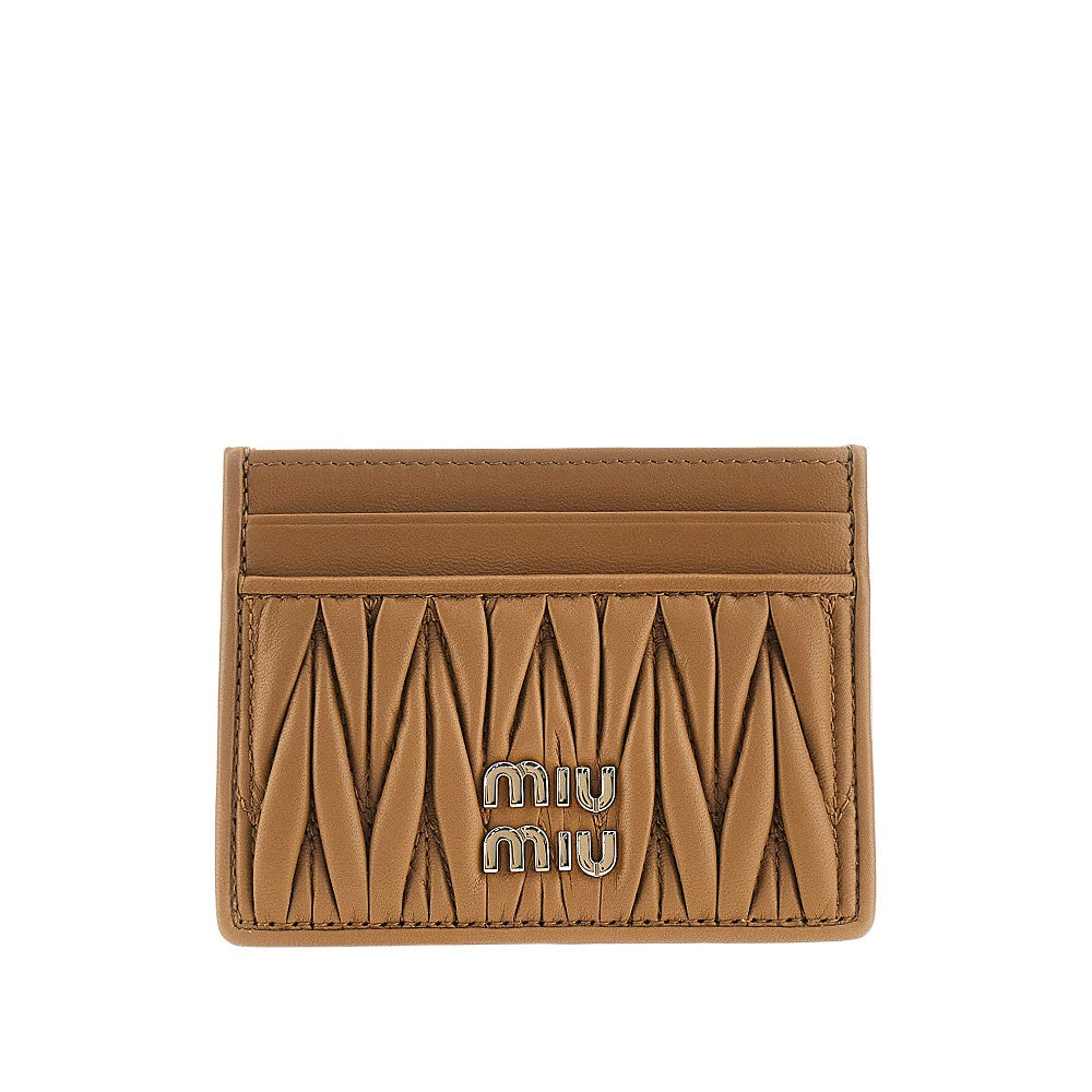 Miu Miu Matelassé nappa leather cardholder