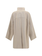 Alaïa Asymmetric double face cashmere Coat - Beige