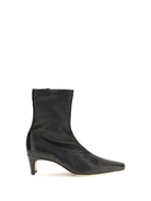 Staud Wally Sock leather Ankle Boots - Black