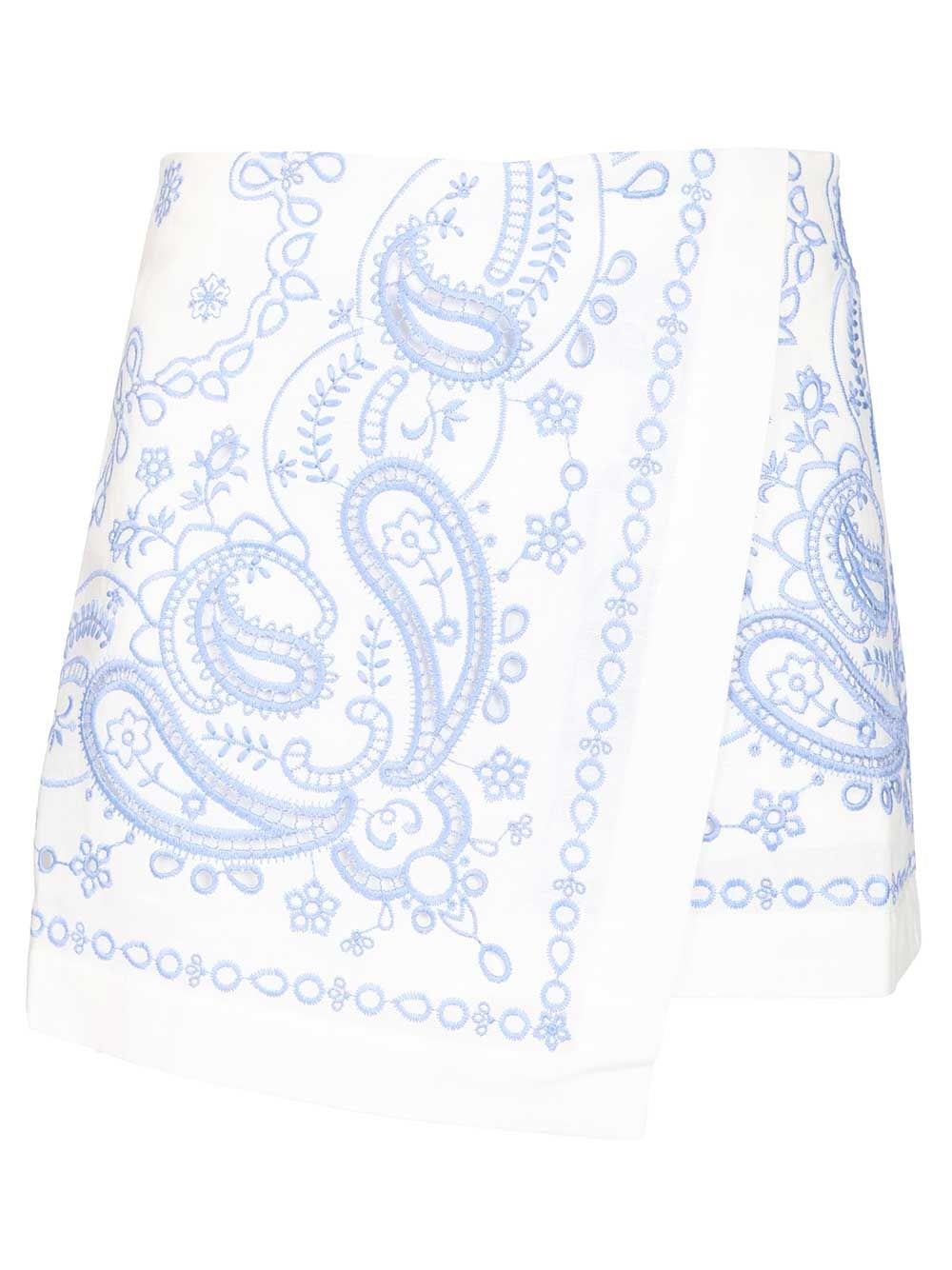 Self-Portrait Linen Shorts - White