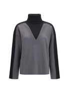 MM6 Maison Margiela Two-tone high-neck Sweater - Black-Dark Grey