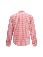Versace Slim checked cotton poplin Shirt - Red+White+Ciclamino