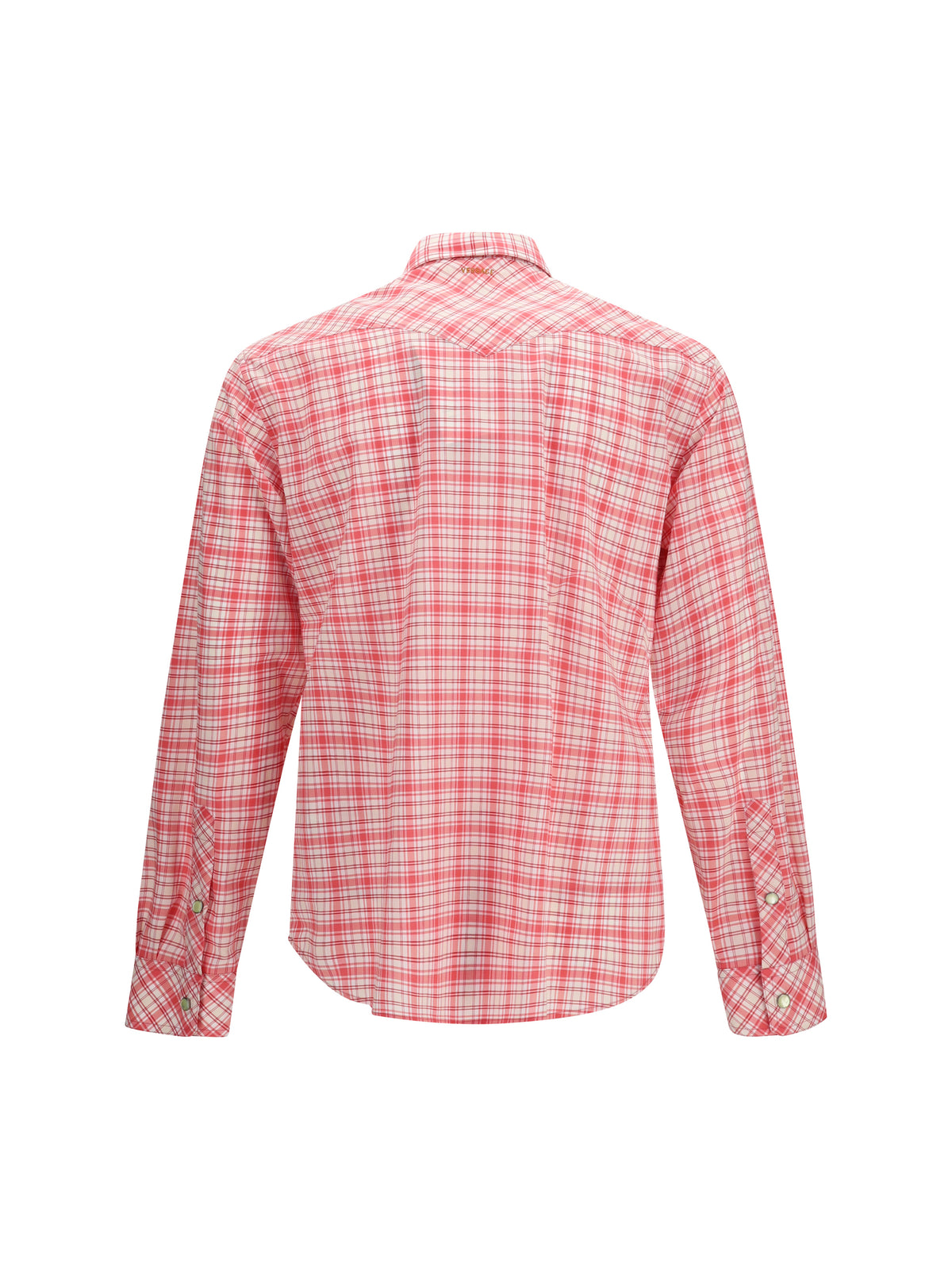 Versace Slim checked cotton poplin Shirt - Red+White+Ciclamino