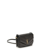Saint Laurent Loulou Cassandre Toy lambskin Shoulder Bag - Black