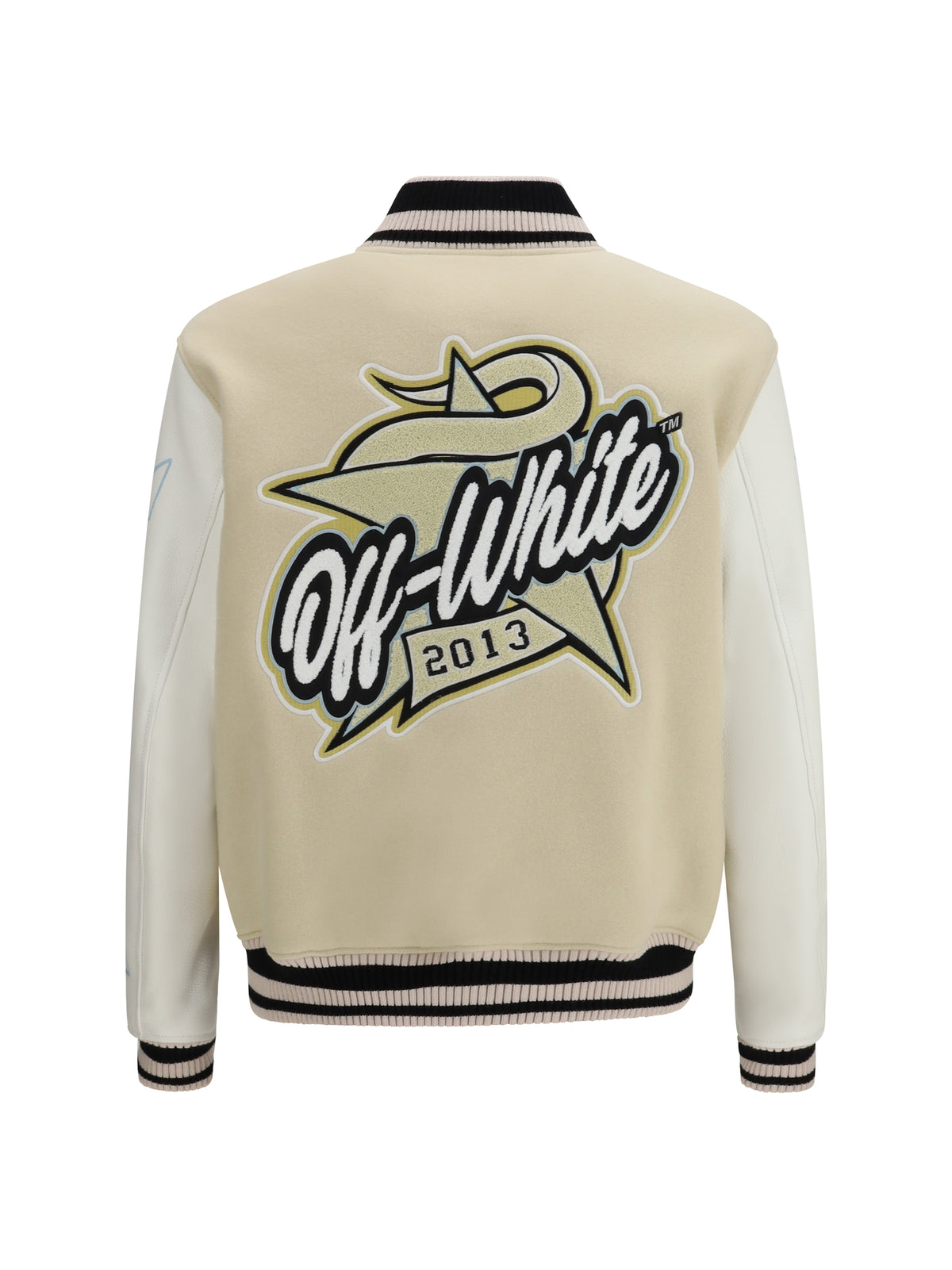 Off-White Varsity Star Logo Jacket - Cream