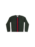 Gucci Web stripe wool Sweater for Girl - Moss Green/Blue/Red