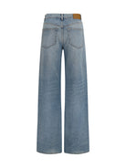 Saint Laurent 90's high-waisted wide-leg Jeans - Dark Summer Blue