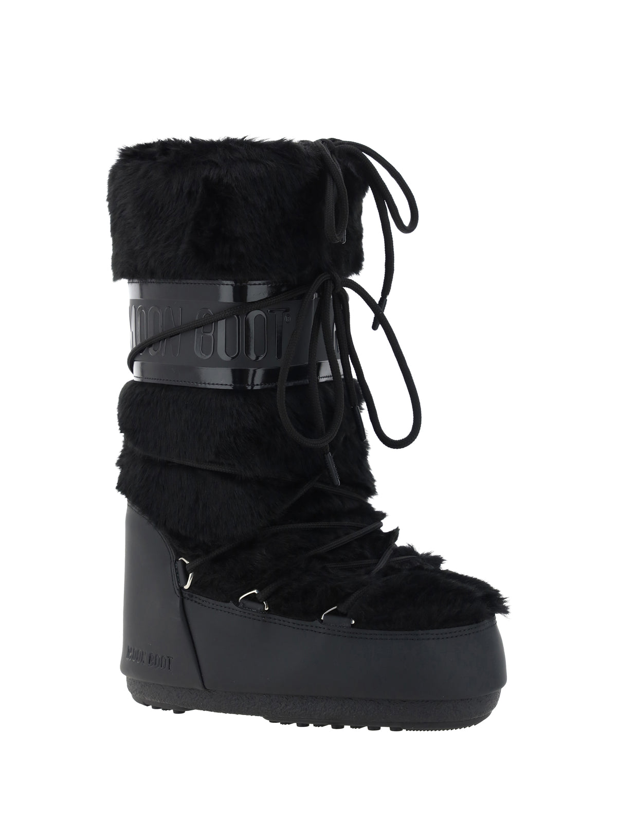 Moon Boot Icon Faux Fur Boots - Black