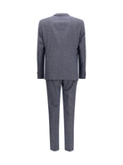 Hugo Boss Black Striped viscose and cotton blend Suit - Dark Blue
