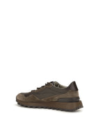 Brunello Cucinelli Suede and techno cotton Sneakers with Shiny Detail - Peat