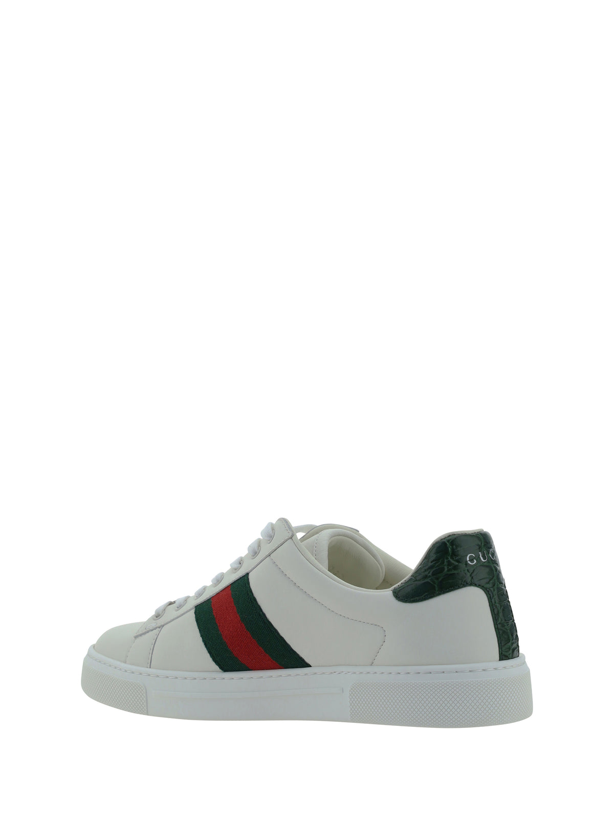 Gucci Leather Sneakers - Gr.Whi/Vrv/Green Ace