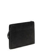 Phoebe Philo Glove suede Clutch - Black  Silver