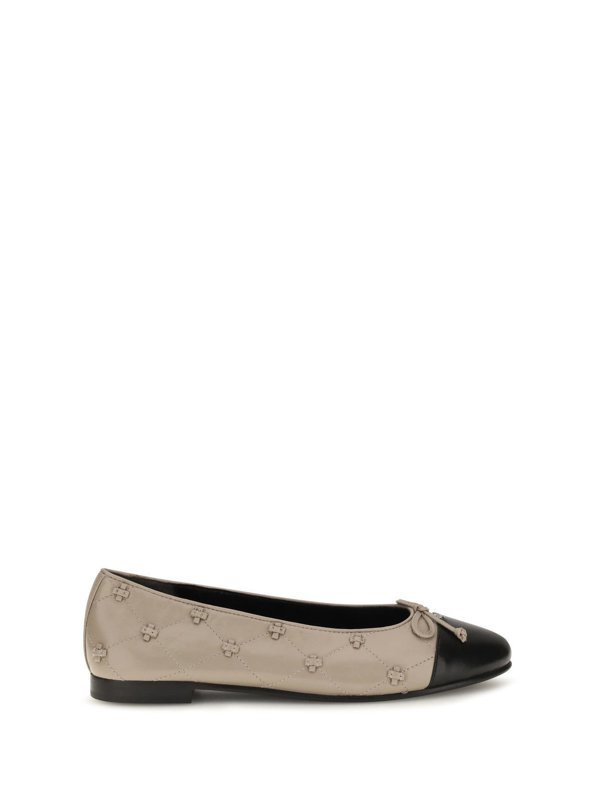 Tory Burch Bunny knot pointed Ballerinas - Soft Cement / Perfect Black