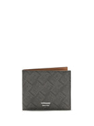 Ferragamo Leather bifold Wallet with Gancini pattern - Grey Patterned Dark