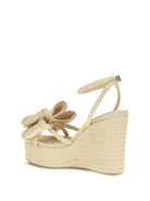 Mach & Mach Le Cadeau raffia wedge Sandals - Neutral