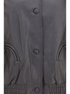 Blazé Milano Charlie Ares leather Bomber Jacket - Ebony