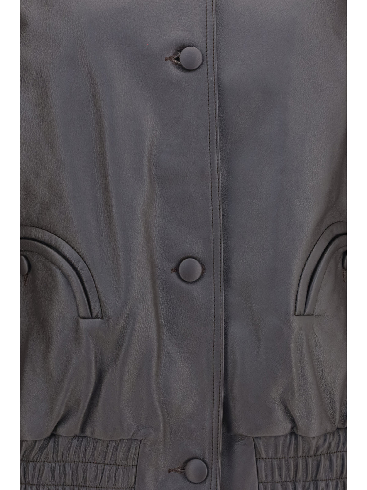 Blazé Milano Charlie Ares leather Bomber Jacket - Ebony