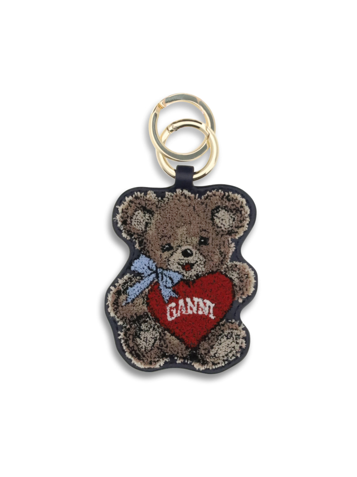 Ganni Teddy bear Keyring - Black/Iris