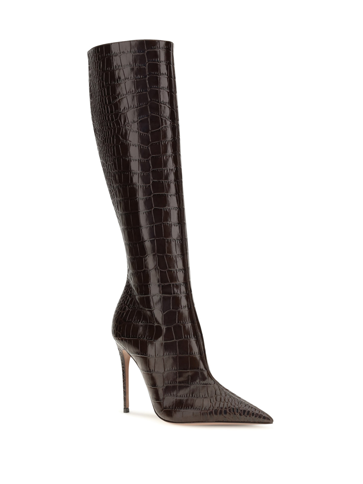 Paris Texas Vera crocodile-effect tall Boots - Ebony
