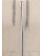 Brunello Cucinelli Cashmere zip up Hoodie - Sabbia+Ciottolo