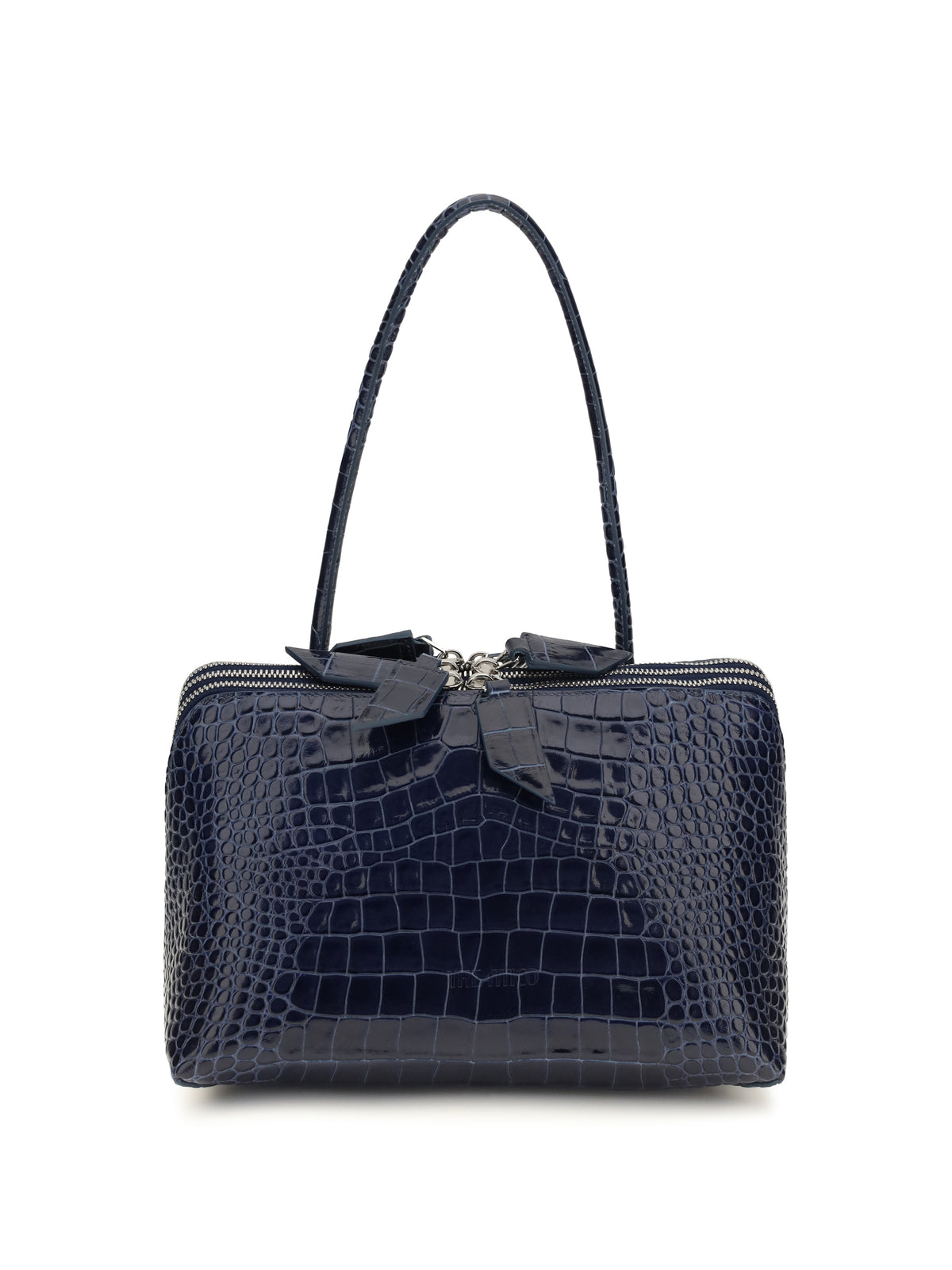 The Attico L’altra di Milano crocodile-effect Shoulder Bag - Dark Blue