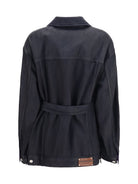 Dries Van Noten Cropped cotton Jacket with belt - Black