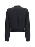 Alexander McQueen Buttoned Bomber Jacket with visible stitching - Black