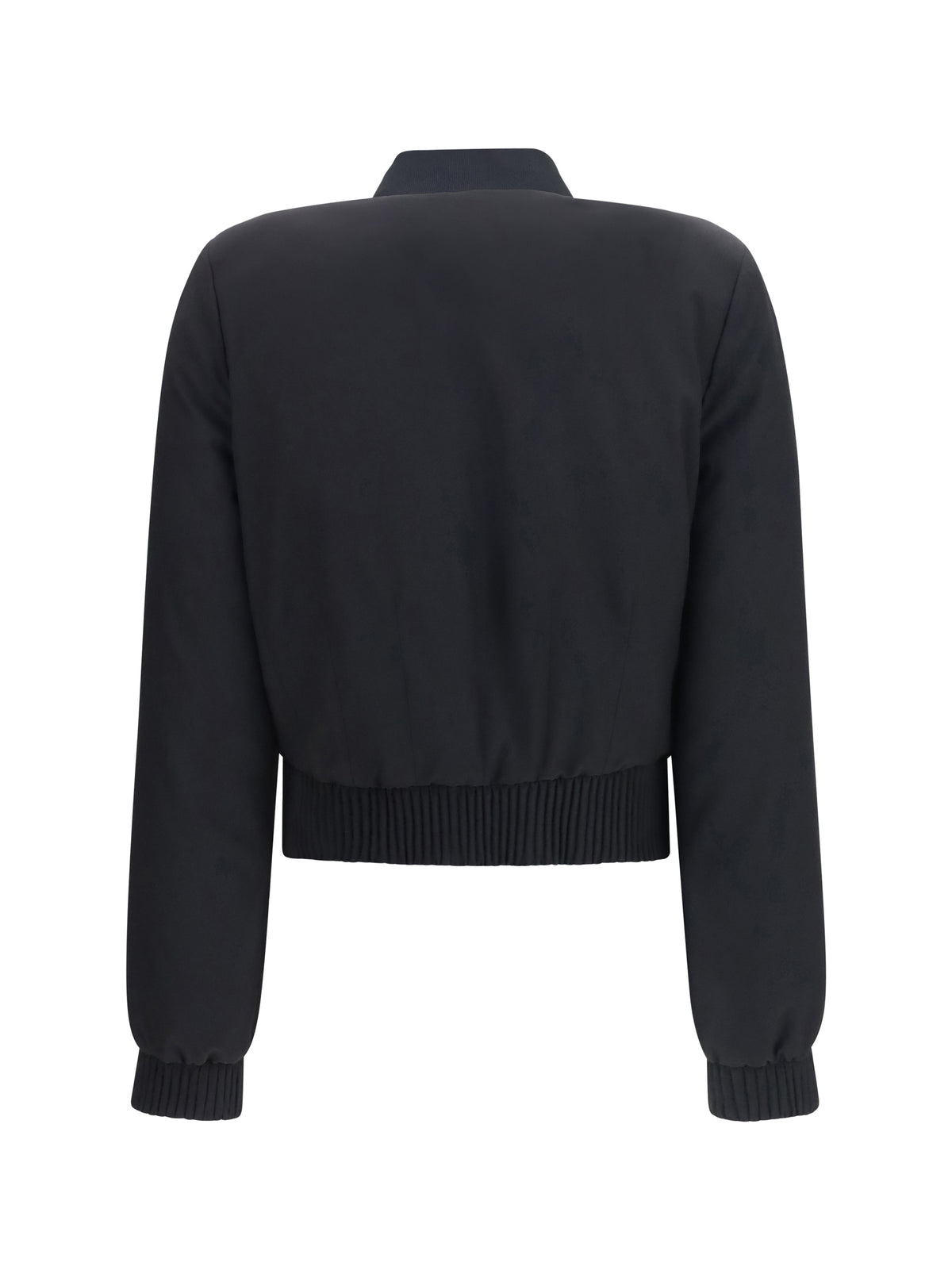 Alexander McQueen Buttoned Bomber Jacket with visible stitching - Black