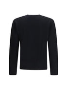 Valentino Sweater in virgin wool with intarsia V detail - Black/Burro