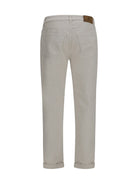 Brunello Cucinelli Jeans with turn-up hem - English White