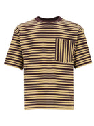 Dries Van Noten Striped Cotton Jersey T-Shirt - Bordeaux