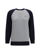 Miu Miu Bicolor crewneck Sweatshirt - Grigio+Blu
