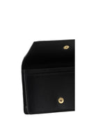 Bottega Veneta Leather Card Holder - Black-Gold
