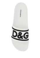 Dolce & Gabbana Logo Slide Sandals - White/Black