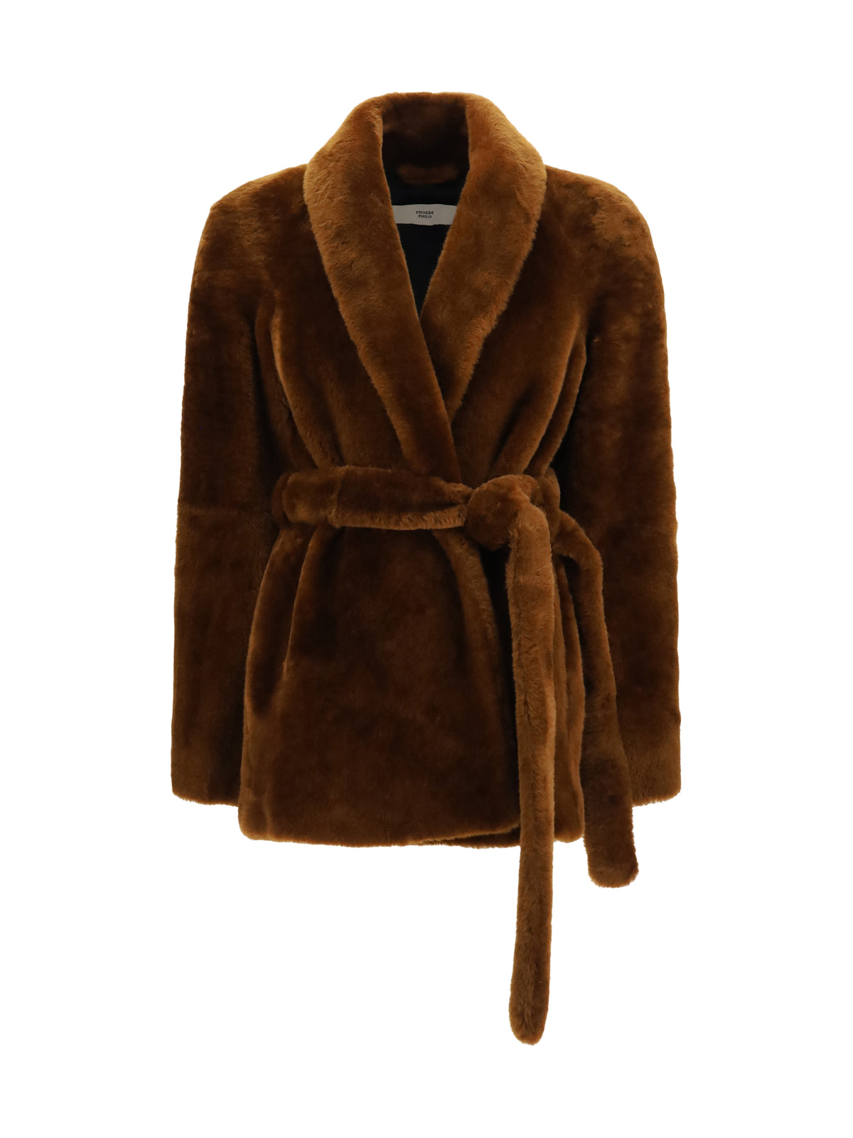 Phoebe Philo Short belted Coat - Green Ginger