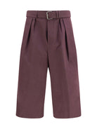 Dries Van Noten Cotton poplin Shorts - Dark Purple