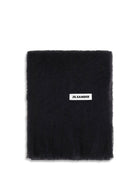 Jil Sander Wool Scarf with logo - Black