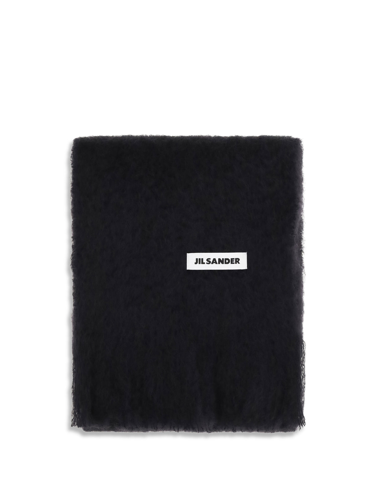 Jil Sander Wool Scarf with logo - Black