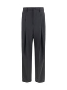 Dolce & Gabbana Wide-leg wool blend tailored Pants - Black