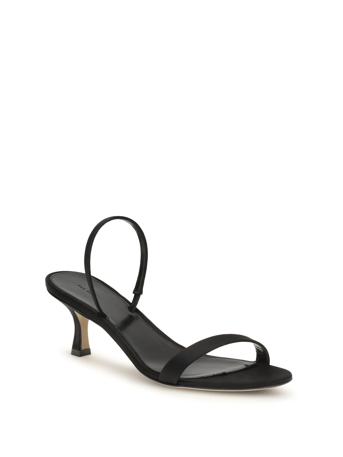 The Row Ella satin Slingback Sandals - Black