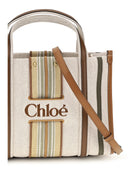 Chloé Small Woody Loop canvas Tote Bag - Pure Brown