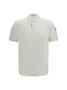 Moncler Cotton piqué Polo Shirt with logo - Natural