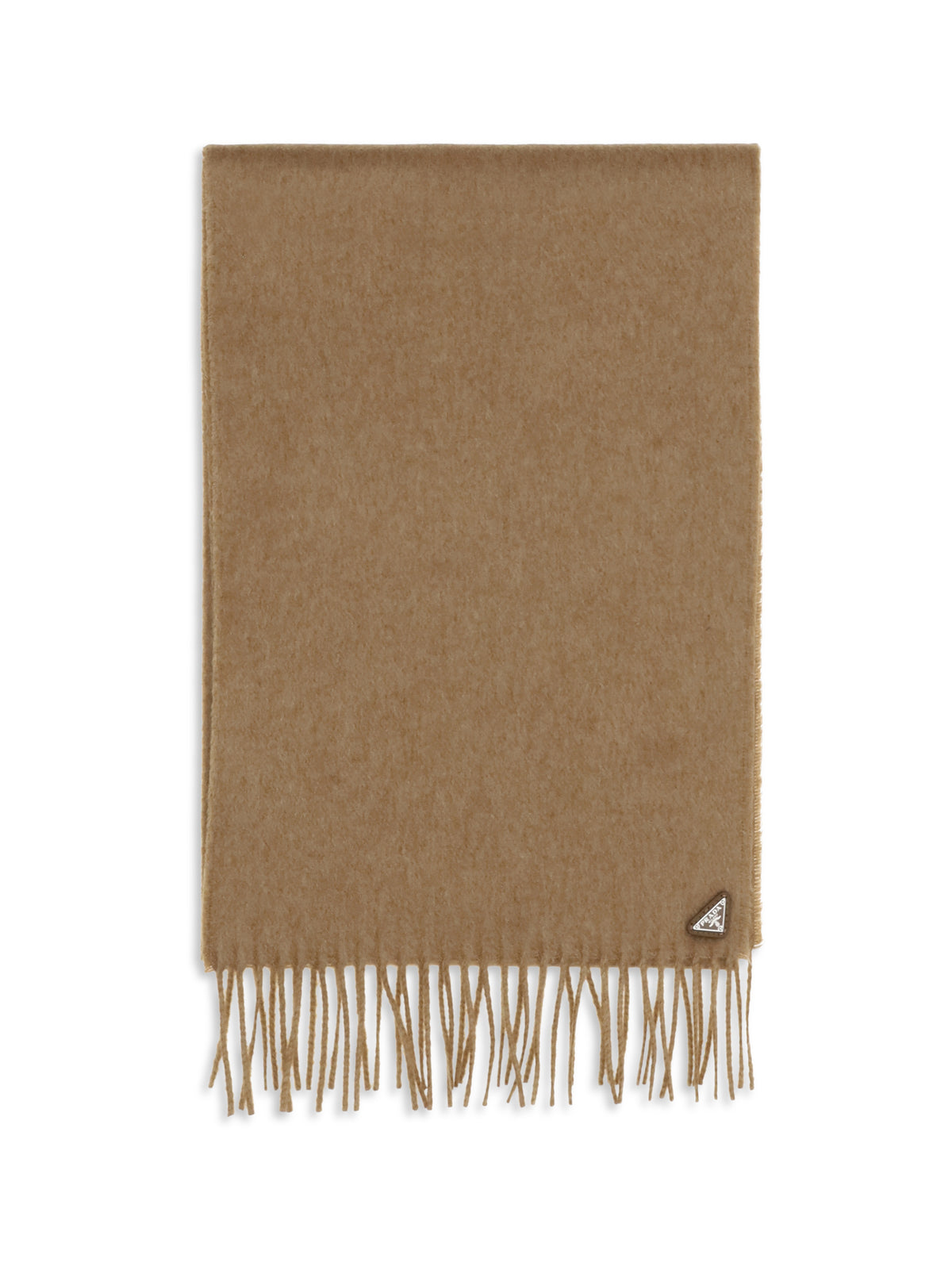 Prada Silk and cashmere Scarf with fringes - Camel